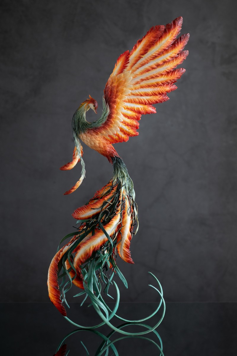 Phoenix statue fire bird by handmade 