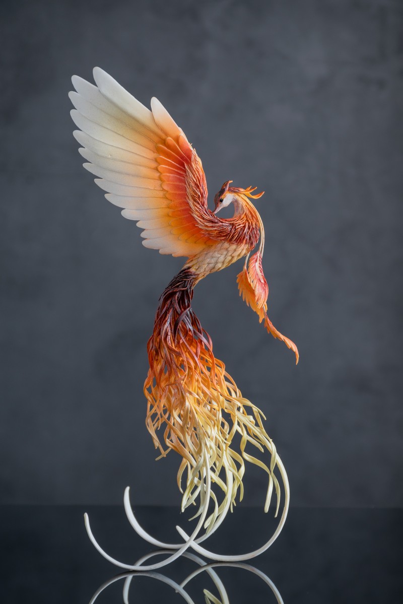 Phoenix statue fire bird by handmade 