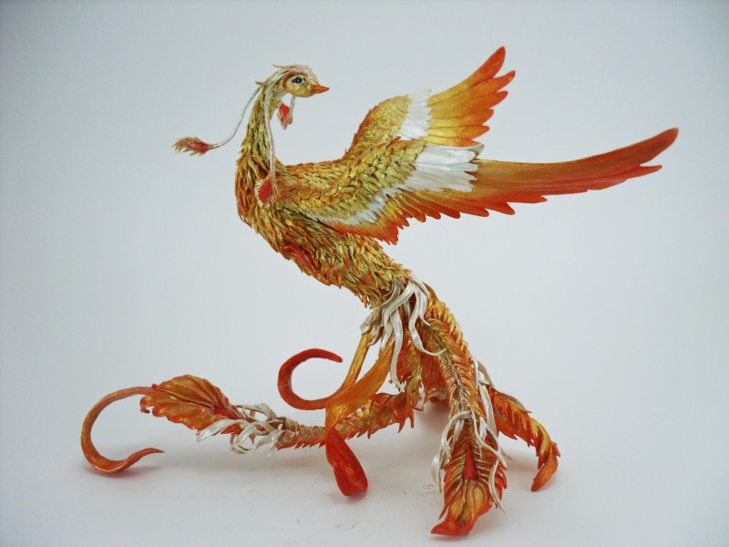 Phoenix statue fire bird