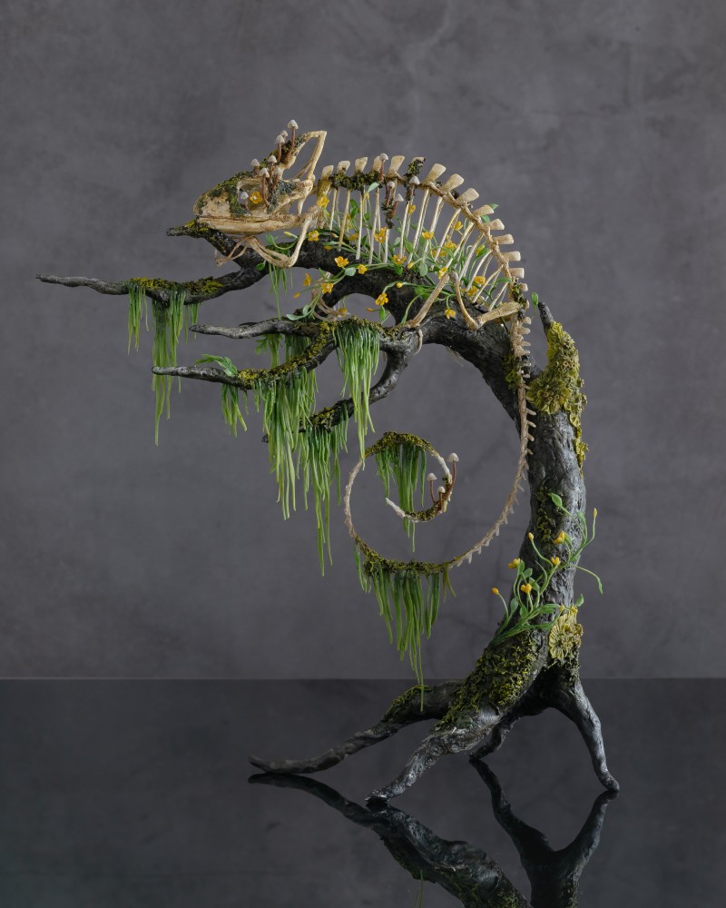 Chameleon statue