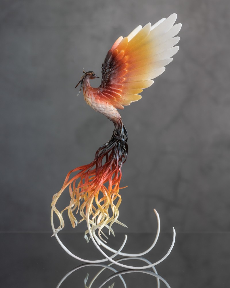 Phoenix statue fire bird