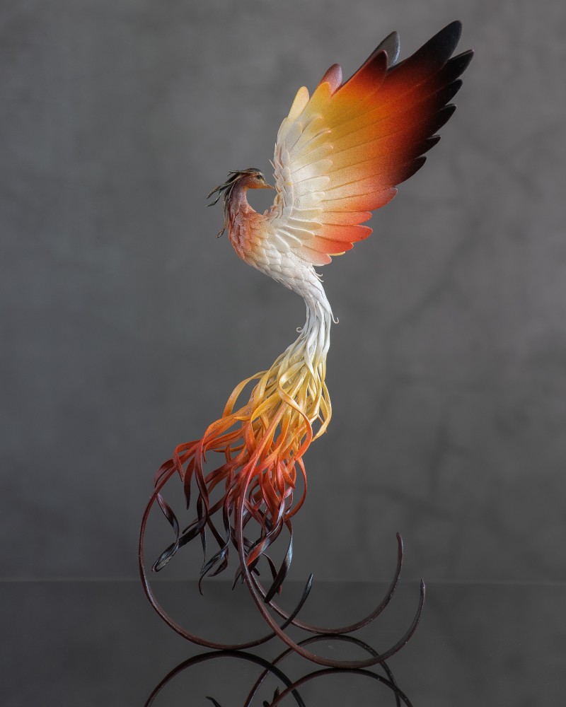 Phoenix statue fire bird