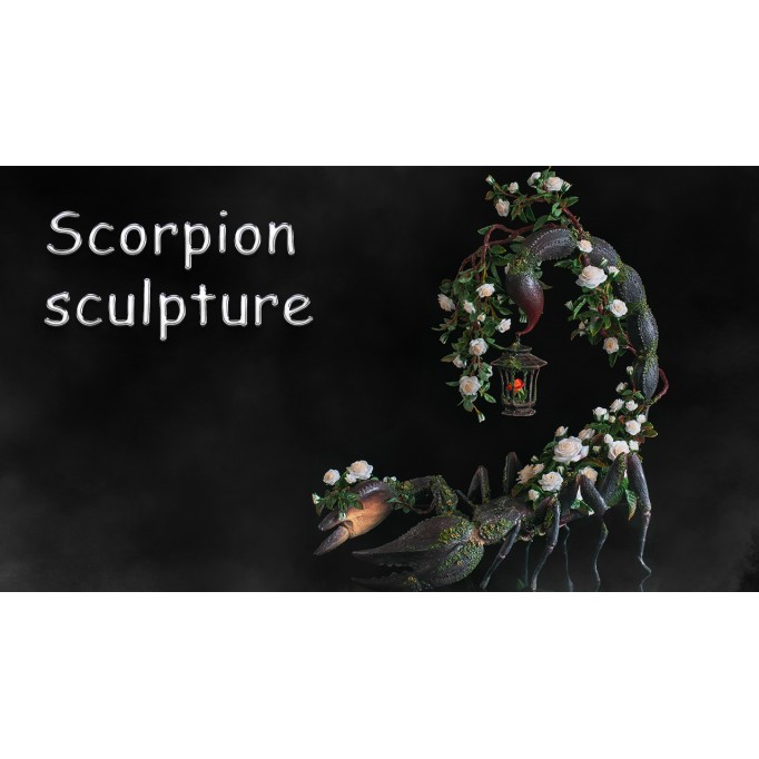 Sculpting a scorpion with roses