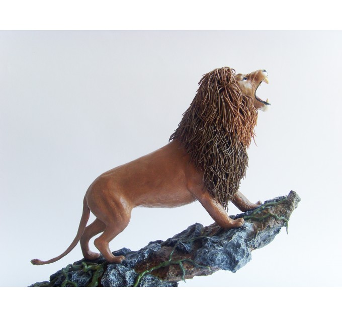 Handmade Lion statue - fantasy One-of-a-kind figure large