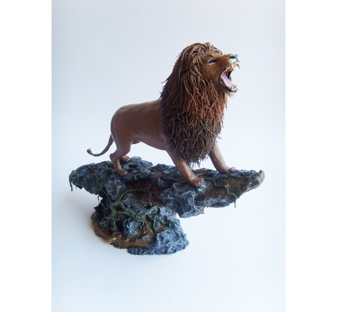 Handmade Lion statue - fantasy One-of-a-kind figure large