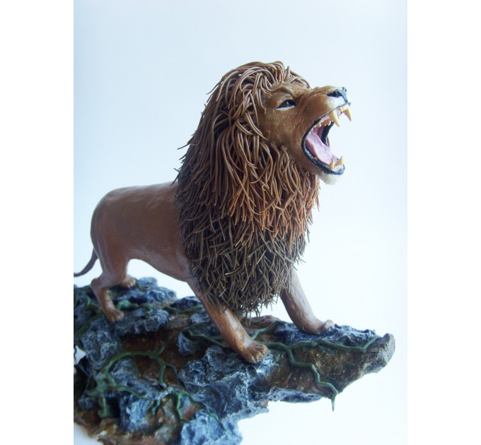 Handmade Lion statue - fantasy One-of-a-kind figure large