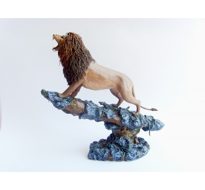 Handmade Lion statue - fantasy One-of-a-kind figure large