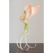 Handmade Phoenix Statue bird made of air clay. Pink and green bird