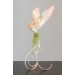 Handmade Phoenix Statue bird made of air clay. Pink and green bird