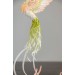 Handmade Phoenix Statue bird made of air clay. Pink and green bird