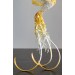 Handmade Phoenix Statue bird made of air clay. White and gold bird