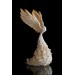 White and gold phoenix statue bird by handmade 