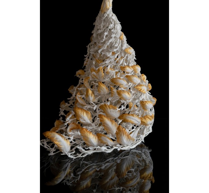 White and gold phoenix statue bird by handmade 