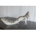 White wolf statue with air clay by handmade 