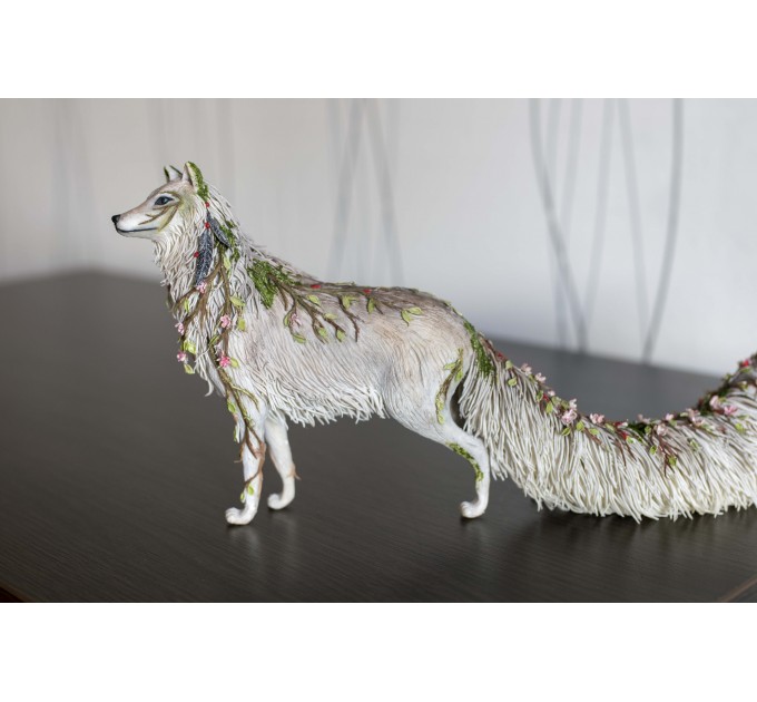 Handmade Wolf statue - fantasy One-of-a-kind figurine