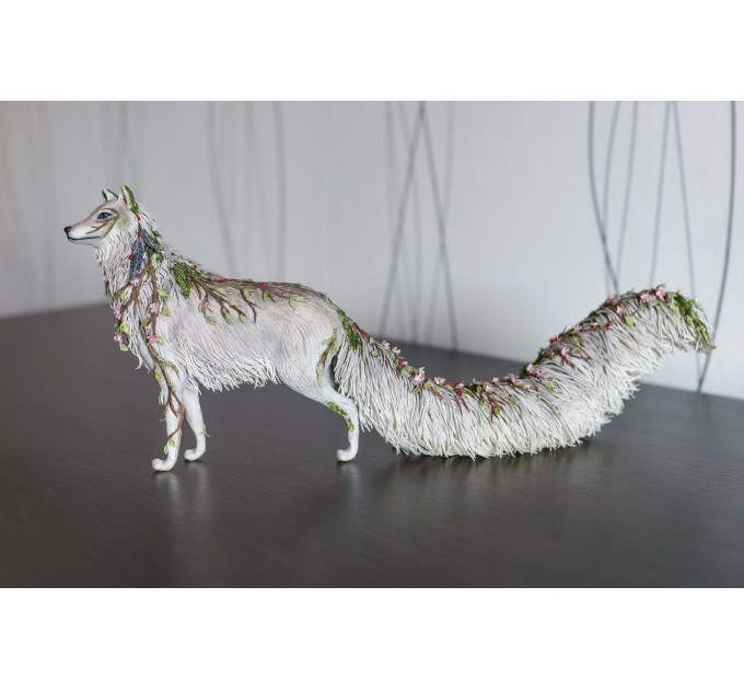 Handmade Wolf statue - fantasy One-of-a-kind figurine