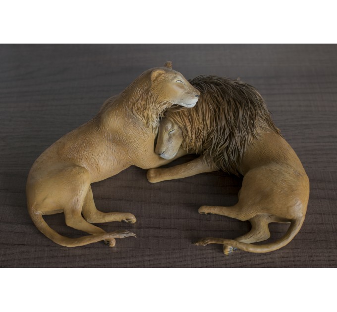 Handmade Lions in love - fantasy One-of-a-kind figurine