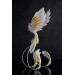 Gold and wite phoenix Statue bird with air cla