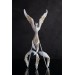 Handmade Gold and wite phoenix Statue bird made of air clay. White and gold bird