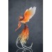 Handmade Phoenix Statue bird made of air clay. Fire bird