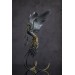 Handmade Black phoenix Statue bird made of air clay. Fire bird