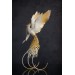 Handmade Gold and wite phoenix Statue bird made of air clay. White and gold bird