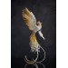 Handmade Gold and wite phoenix Statue bird made of air clay. White and gold bird
