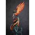 Handmade Phoenix Statue fire bird made of air clay