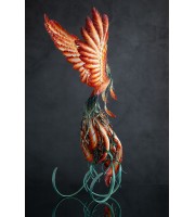 Handmade Phoenix Statue fire bird made of air clay
