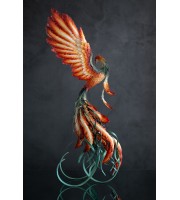 Handmade Phoenix Statue fire bird made of air clay