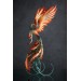 Handmade Phoenix Statue fire bird made of air clay