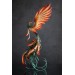 Handmade Phoenix Statue fire bird made of air clay