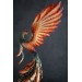 Handmade Phoenix Statue fire bird made of air clay