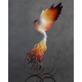 Handmade Phoenix Statue bird made of air clay.