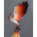 Handmade Phoenix Statue bird made of air clay. Fire bird