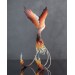 Handmade Phoenix Statue bird made of air clay. Fire bird
