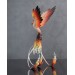 Handmade Phoenix Statue bird made of air clay. Fire bird