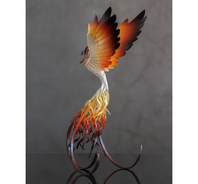 Handmade Phoenix Statue bird made of air clay.
