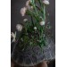 Handmade tortoise statue with flowers peony and hummingbirds figurines