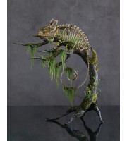 Handmade Statue of chameleon skeleton made of air clay
