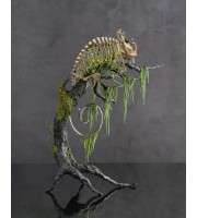 Handmade Statue of chameleon skeleton made of air clay
