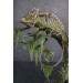 Handmade Statue of chameleon skeleton made of air clay