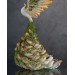 Handmade White Phoenix Statue bird made of air clay. Fantasy OOAK