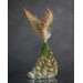 Handmade White Phoenix Statue bird made of air clay. Fantasy OOAK