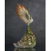 Handmade White Phoenix Statue bird made of air clay. Fantasy OOAK