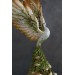 Handmade White Phoenix Statue bird made of air clay. Fantasy OOAK