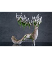 Handmade White stag statue, handmade One-of-a-kind