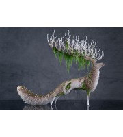 Handmade White stag statue, handmade One-of-a-kind