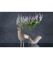 Handmade White stag statue, handmade One-of-a-kind