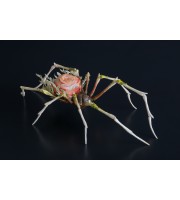 Handmade spider sculpture with a rose made of air clay.